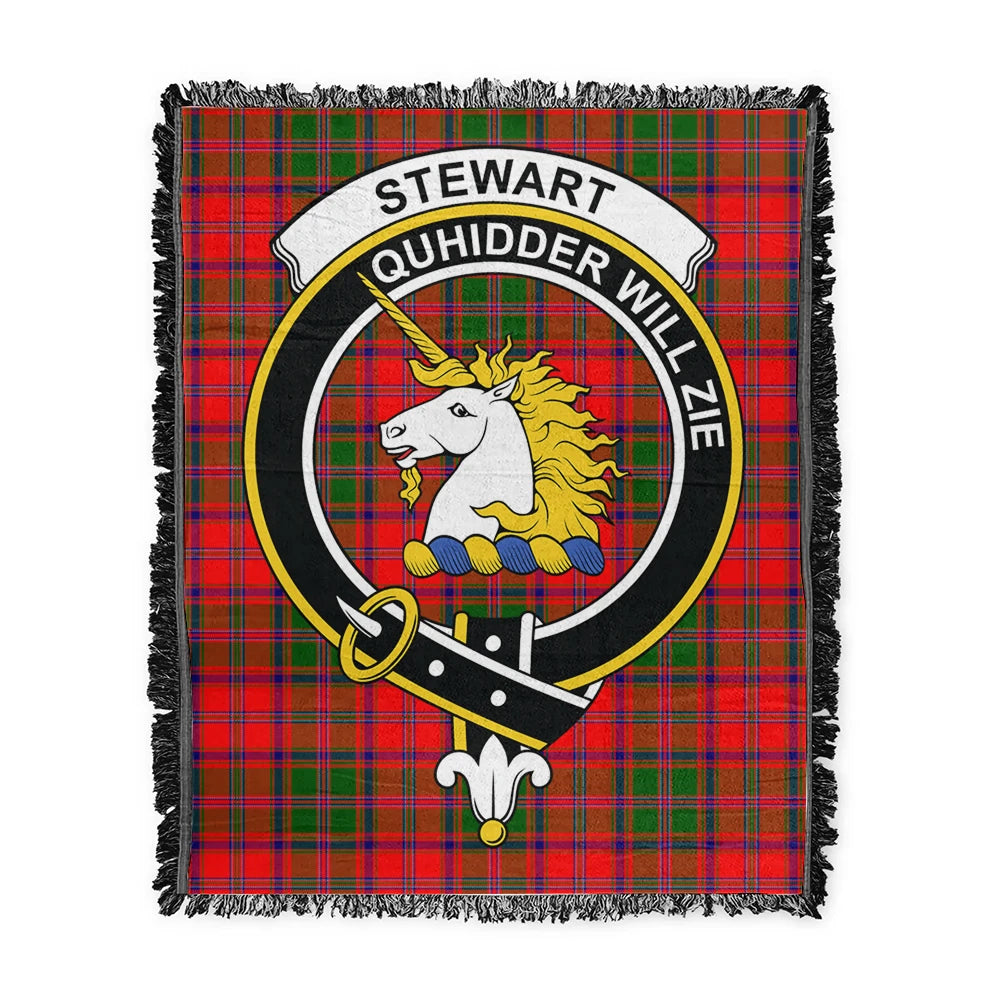 Scottish Tartan Stewart of Appin Modern Clan Woven Blanket Crest Style