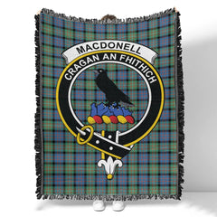 Scottish Tartan MacDonnell of Glengarry Ancient Clan Woven Blanket Crest Style