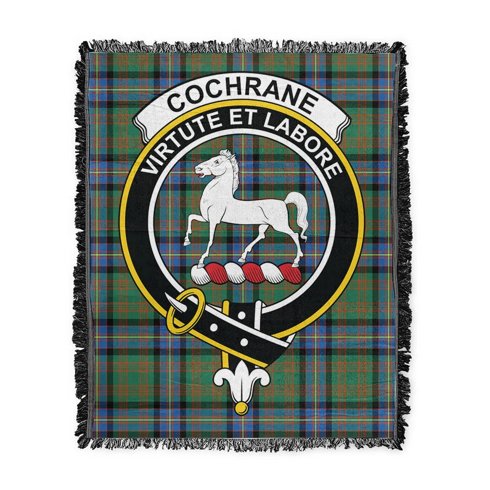 Scottish Tartan Cochrane Ancient Clan Woven Blanket Crest Style