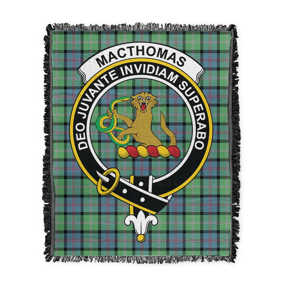 Scottish Tartan MacThomas Ancient Clan Woven Blanket Crest Style