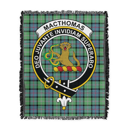 Scottish Tartan MacThomas Ancient Clan Woven Blanket Crest Style