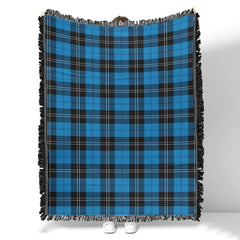 Scottish Tartan Ramsay Blue Ancient Clan Woven Blanket Plaid Style