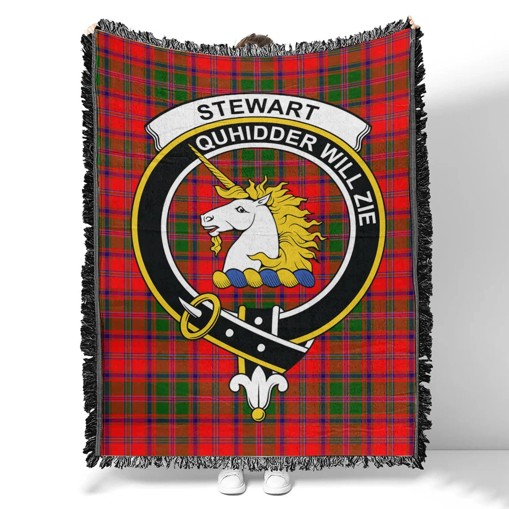Scottish Tartan Stewart of Appin Modern Clan Woven Blanket Crest Style
