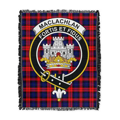 Scottish Tartan MacLachlan Modern Clan Woven Blanket Crest Style