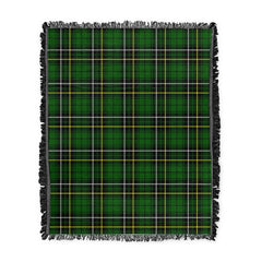 Scottish Tartan MacAlpine Modern Clan Woven Blanket Plaid Style