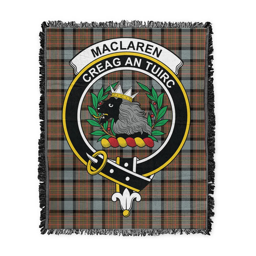 Scottish Tartan MacLaren Weathered Clan Woven Blanket Crest Style