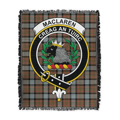 Scottish Tartan MacLaren Weathered Clan Woven Blanket Crest Style