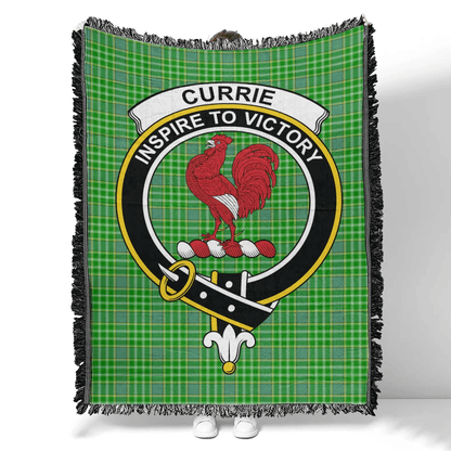 Scottish Tartan Currie Clan Woven Blanket Crest Style