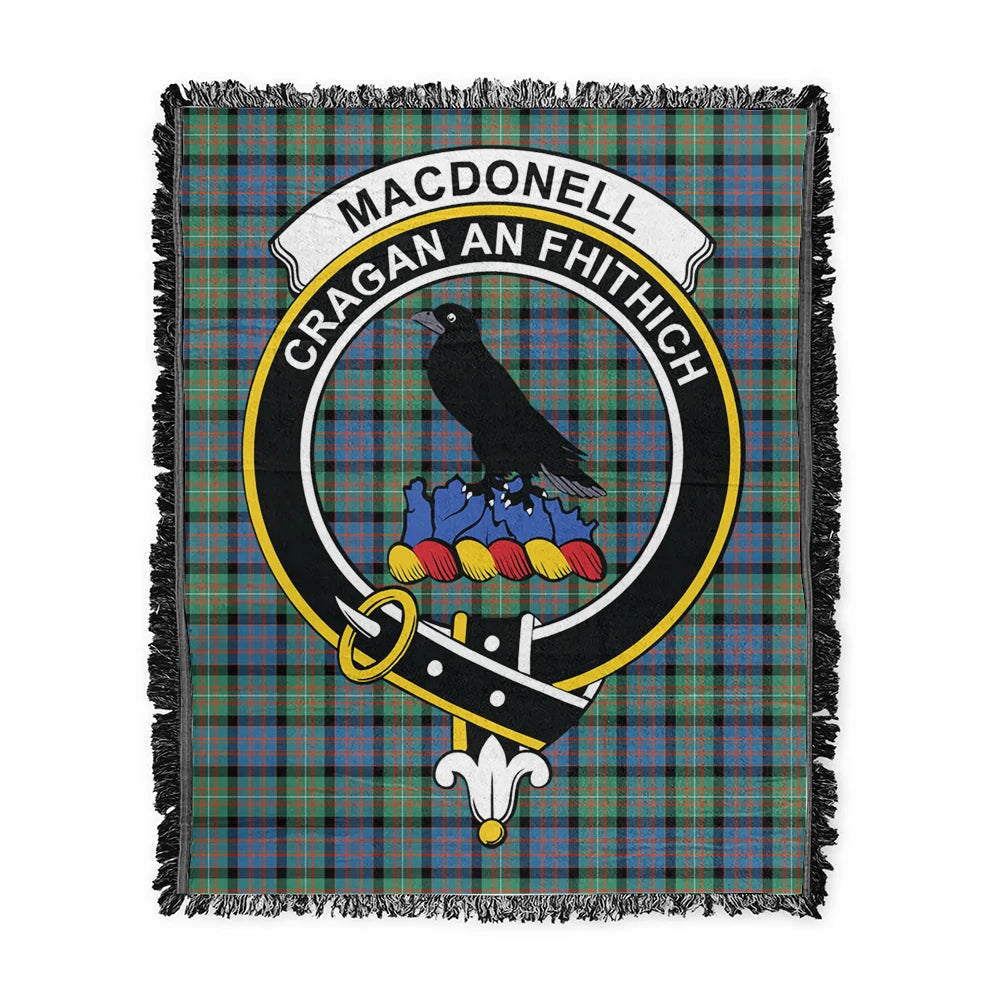 Scottish Tartan MacDonnell of Glengarry Ancient Clan Woven Blanket Crest Style