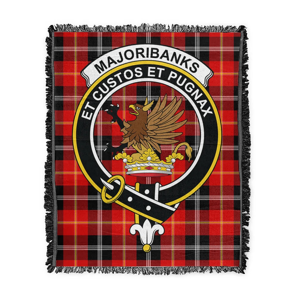 Scottish Tartan Marjoribanks Clan Woven Blanket Crest Style