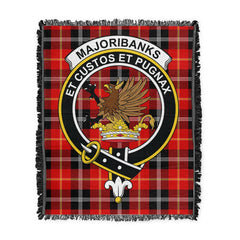 Scottish Tartan Marjoribanks Clan Woven Blanket Crest Style