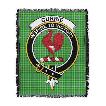 Scottish Tartan Currie Clan Woven Blanket Crest Style