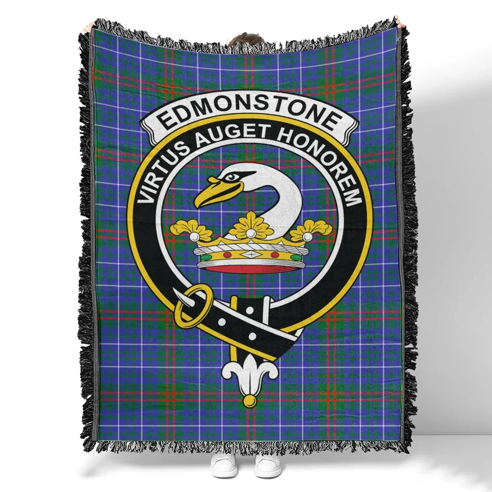 Scottish Tartan Edmonstone Clan Woven Blanket Crest Style