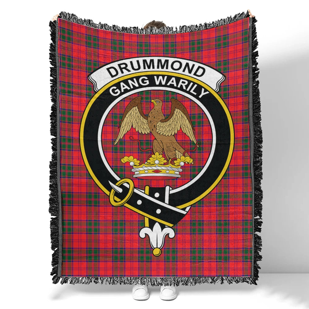 Scottish Tartan Drummond Modern Clan Woven Blanket Crest Style