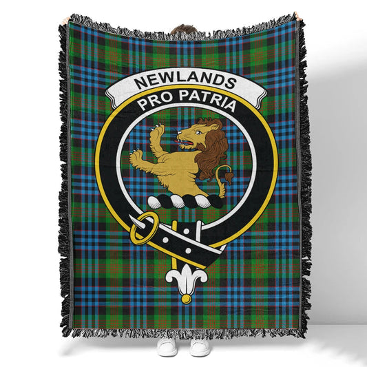 Scottish Tartan Newlands of Lauriston Clan Woven Blanket Crest Style