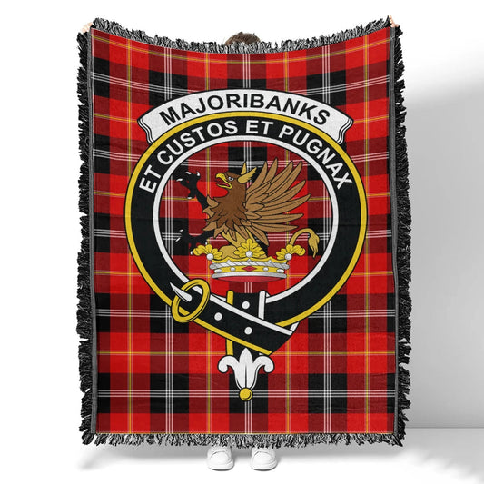 Scottish Tartan Marjoribanks Clan Woven Blanket Crest Style