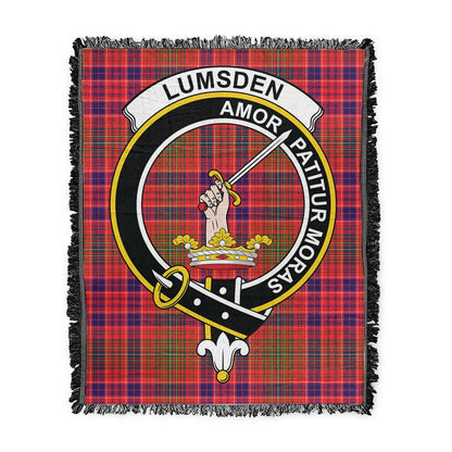 Scottish Tartan Lumsden Modern Clan Woven Blanket Crest Style