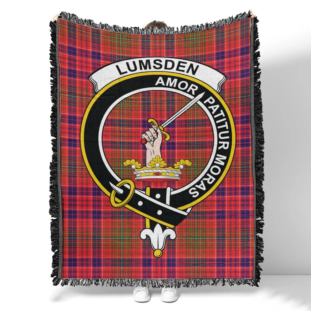 Scottish Tartan Lumsden Modern Clan Woven Blanket Crest Style