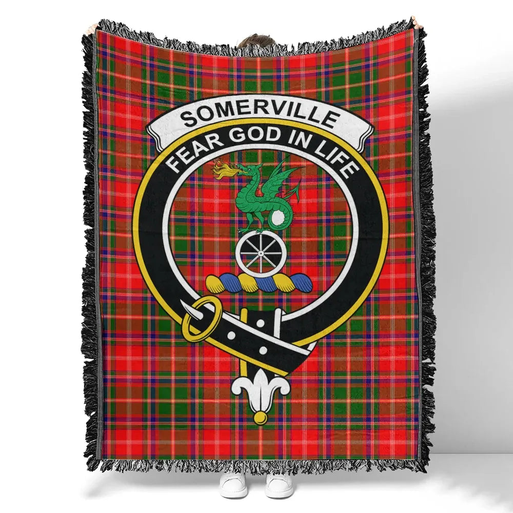 Scottish Tartan Somerville Modern Clan Woven Blanket Crest Style