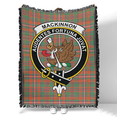 Scottish Tartan MacKinnon Ancient Clan Woven Blanket Crest Style