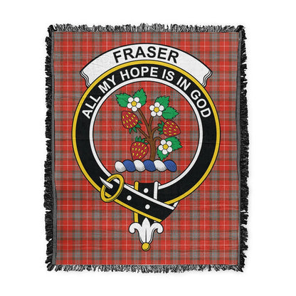 Scottish Tartan Fraser Weathered Clan Woven Blanket Crest Style