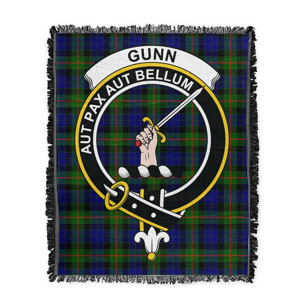 Scottish Tartan Gunn Modern Clan Woven Blanket Crest Style