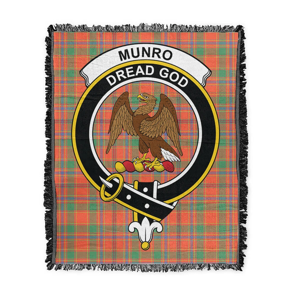 Scottish Tartan Munro Ancient Clan Woven Blanket Crest Style