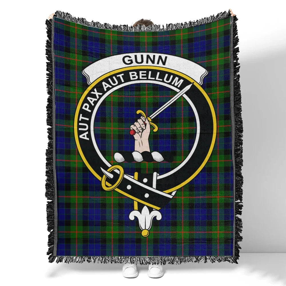 Scottish Tartan Gunn Modern Clan Woven Blanket Crest Style