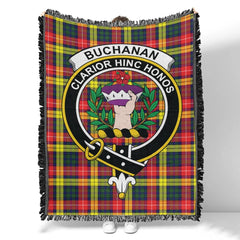 Scottish Tartan Buchanan Modern Clan Woven Blanket Crest Style