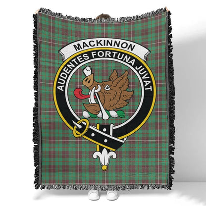 Scottish Tartan MacKinnon Hunting Ancient Clan Woven Blanket Crest Style