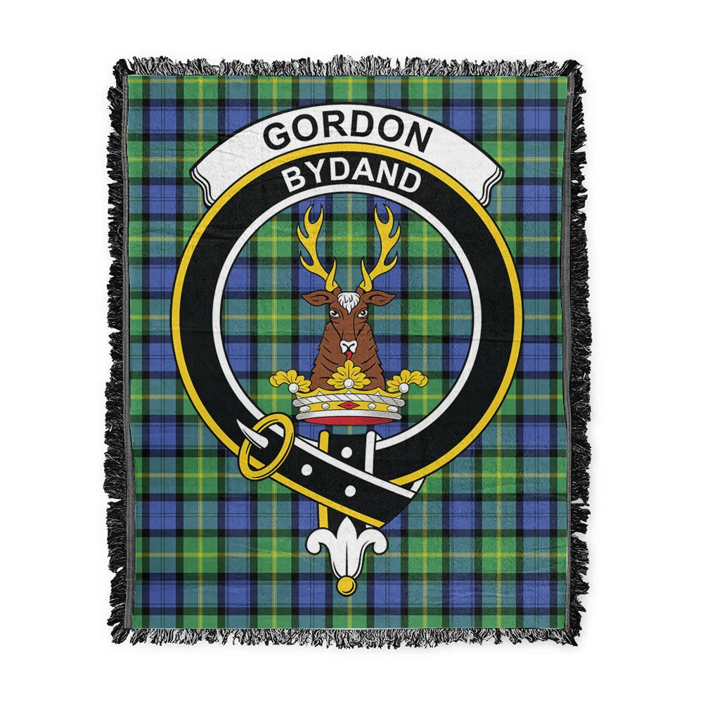 Scottish Tartan Gordon Old Ancient Clan Woven Blanket Crest Style