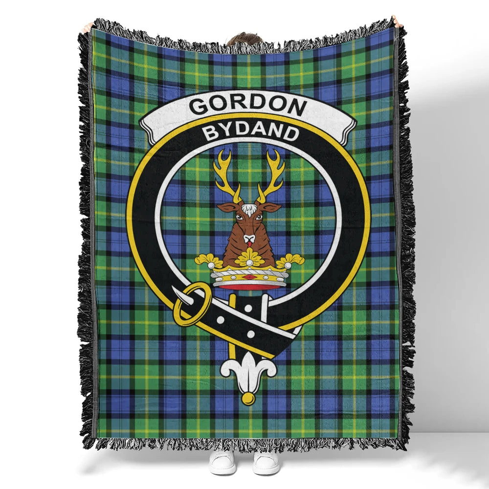 Scottish Tartan Gordon Old Ancient Clan Woven Blanket Crest Style