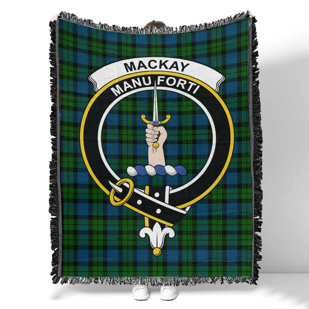 Scottish Tartan MacKay Modern Clan Woven Blanket Crest Style