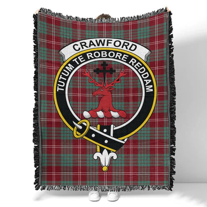 Scottish Tartan Crawford Modern Clan Woven Blanket Crest Style