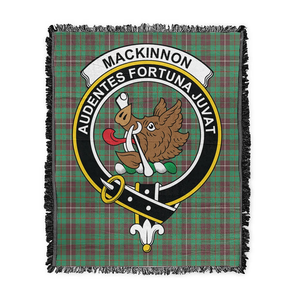 Scottish Tartan MacKinnon Hunting Ancient Clan Woven Blanket Crest Style