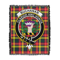 Scottish Tartan Buchanan Modern Clan Woven Blanket Crest Style
