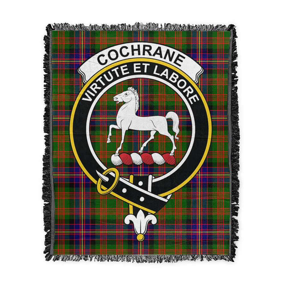 Scottish Tartan Cochrane Modern Clan Woven Blanket Crest Style