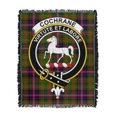Scottish Tartan Cochrane Modern Clan Woven Blanket Crest Style
