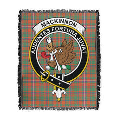 Scottish Tartan MacKinnon Ancient Clan Woven Blanket Crest Style