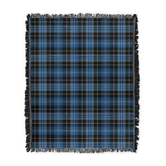 Scottish Tartan Clergy Blue Clan Woven Blanket Plaid Style