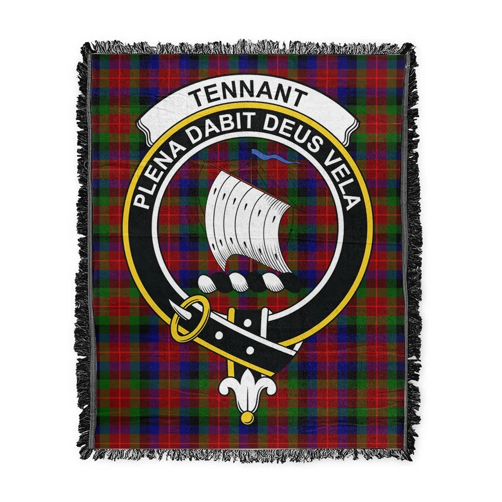 Scottish Tartan Tennant Clan Woven Blanket Crest Style