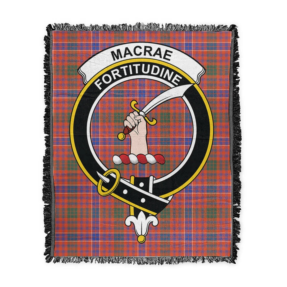 Scottish Tartan MacRae Ancient Clan Woven Blanket Crest Style