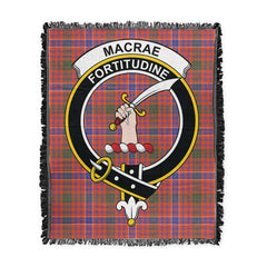 Scottish Tartan MacRae Ancient Clan Woven Blanket Crest Style