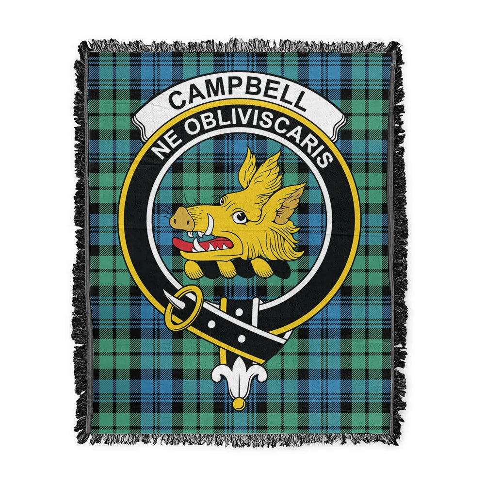 Scottish Tartan Campbell Ancient 01 Clan Woven Blanket Crest Style