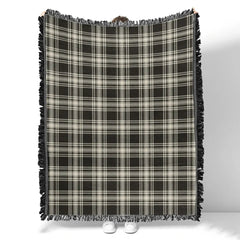 Scottish Tartan Menzies Black & White Ancient Clan Woven Blanket Plaid Style