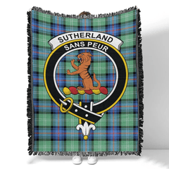 Scottish Tartan Sutherland Old Ancient Clan Woven Blanket Crest Style