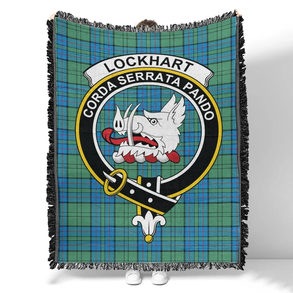 Scottish Tartan Lockhart Modern Clan Woven Blanket Crest Style