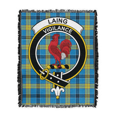 Scottish Tartan Laing Clan Woven Blanket Crest Style