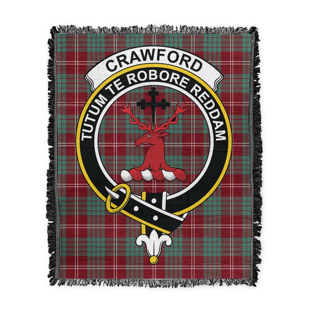 Scottish Tartan Crawford Modern Clan Woven Blanket Crest Style