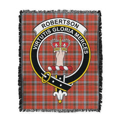 Scottish Tartan Robertson Weathered Clan Woven Blanket Crest Style